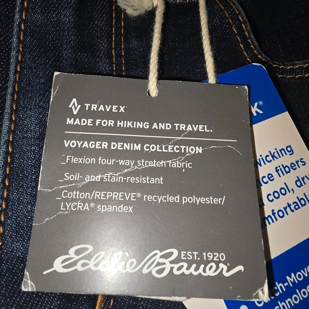 Eddie Bauer Travex Voyager Jeans 0 Womens Blue High Rise Skinny Stretch Travel